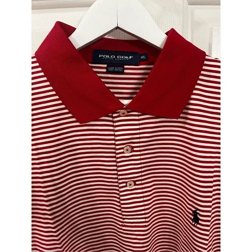 Polo Golf Ralph Lauren Red & White Polo Shirt sz XL NWOT